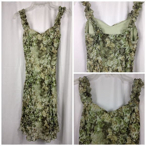 Connected sleeveless multi shades of green dress